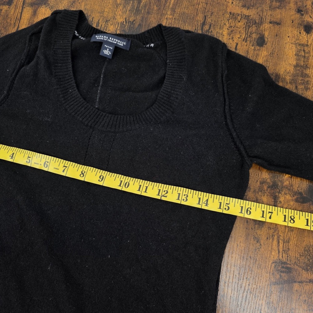 Banana Republic Italian Yarn Wool Cashmere Blend Black Knit Sweater Womens SP - Picture 5 of 7